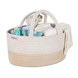 BONDECO Cotton Rope Baby Diaper Caddy